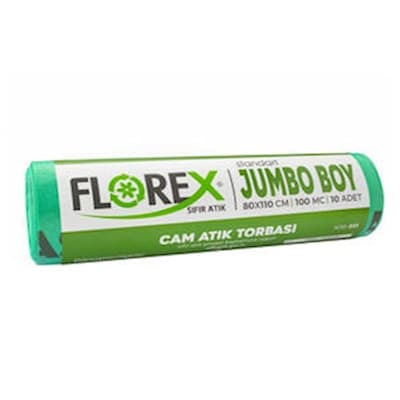 Florex Cam Atık Çöp Torbası Yeşil Standart Jumbo 80X110